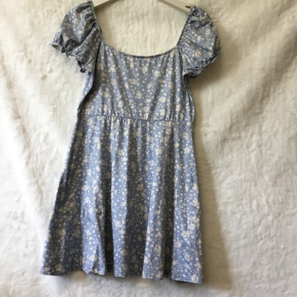 Altar'd State Blue Floral Short Sleeve Dress